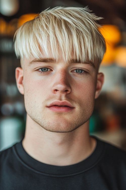 Blonde Pixie with Textured Bangs