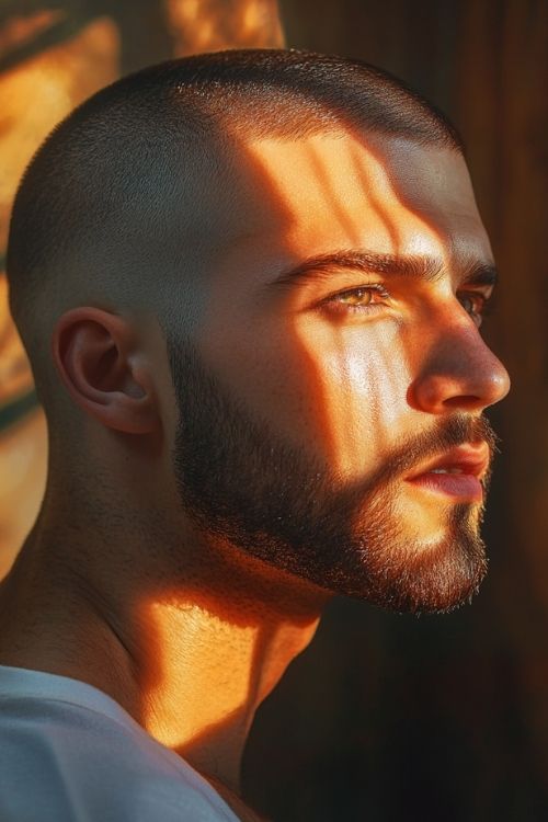 Buzz Cut with Beard Fade