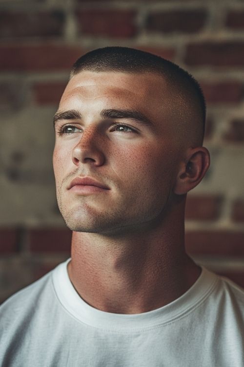 Buzz Cut with Mid Fade