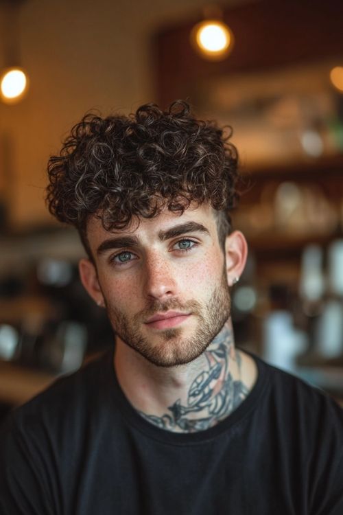 Curly Top Fade