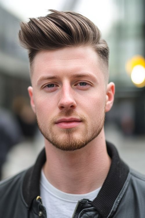 High Taper Fade with Layered Quiff