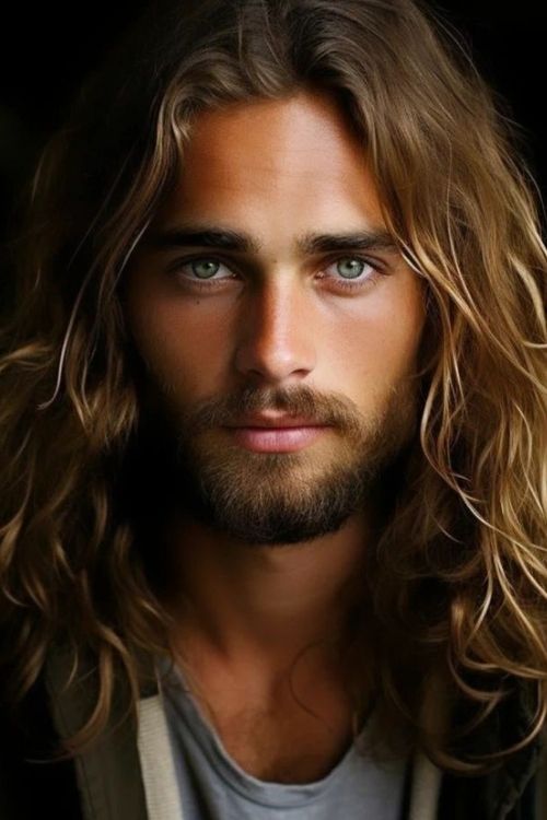 Long blonde wavy hairstyle with natural texture