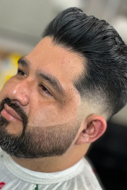 Mid fade with slicked-back top