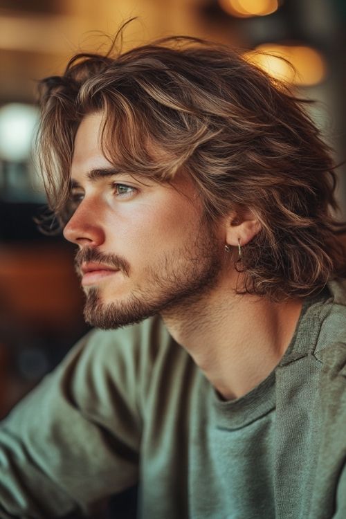 Modern Shaggy Mullet with Side Taper