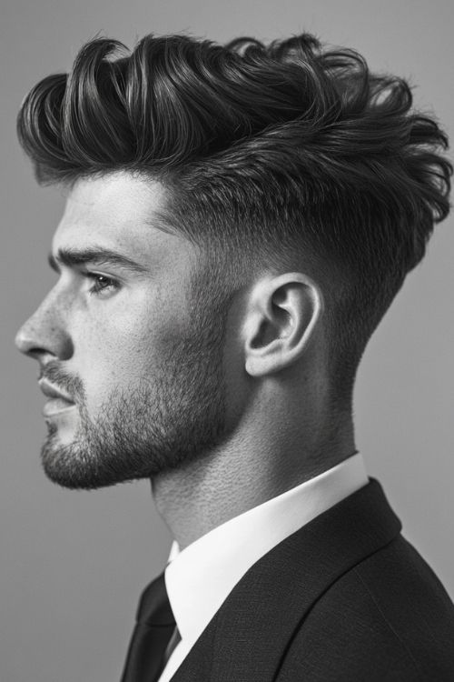 Textured Quiff with Side Taper