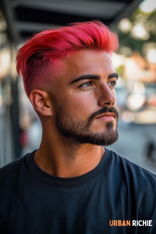 Vibrant Coral Pink with Dark Undercut