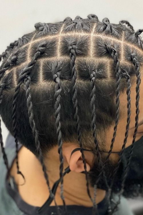  men’s box part twists with knot sections