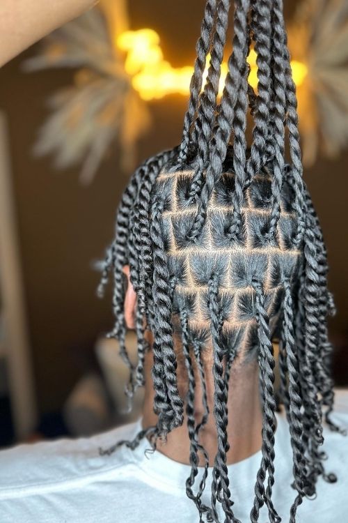  twist braids with neat square sections.