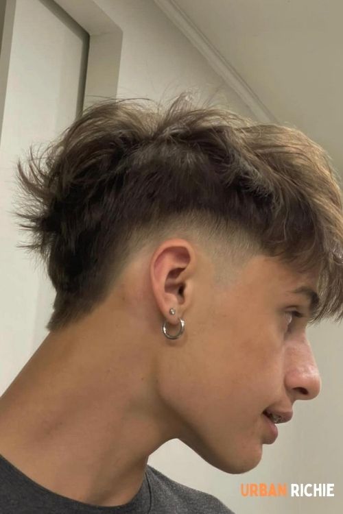 Brown Messy Textured Fade