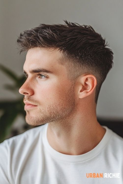 Low Taper Side Part with Textured Top