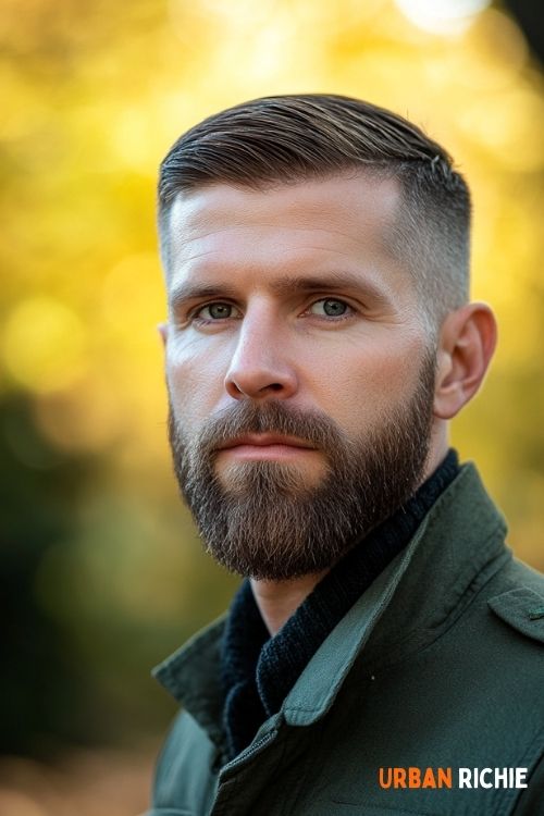 Short Comb Over with Short Beard