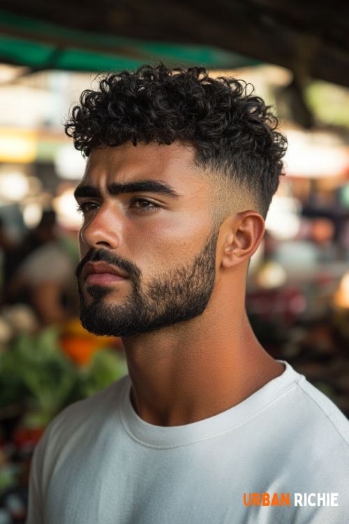 Short Curls with Low Fade