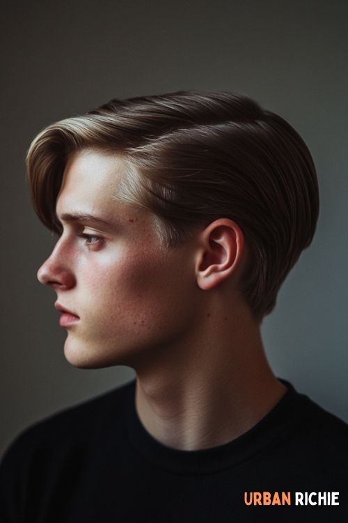 Side Part with Brushed Back Top