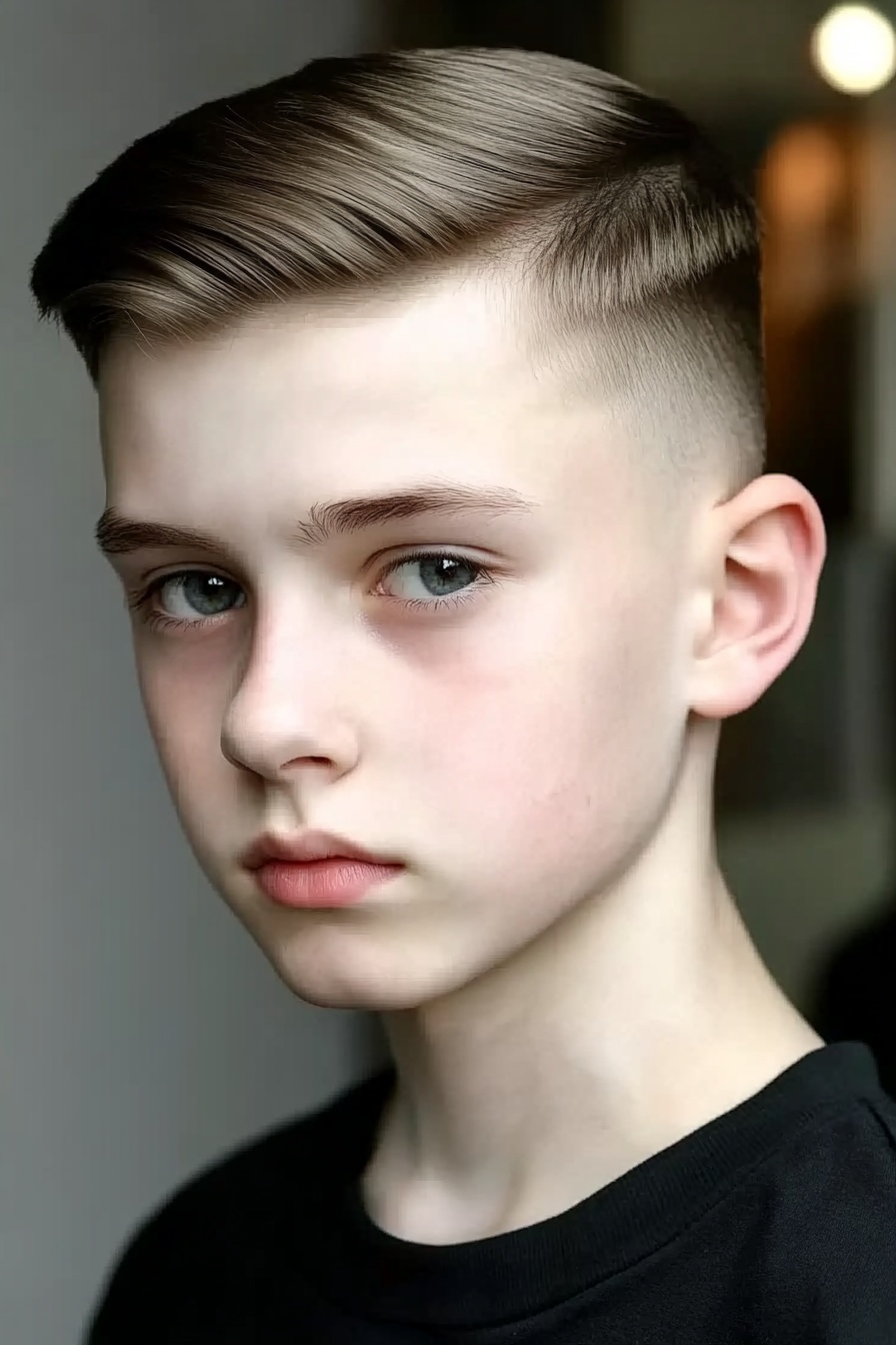 Side Swept Taper with Clean Fade