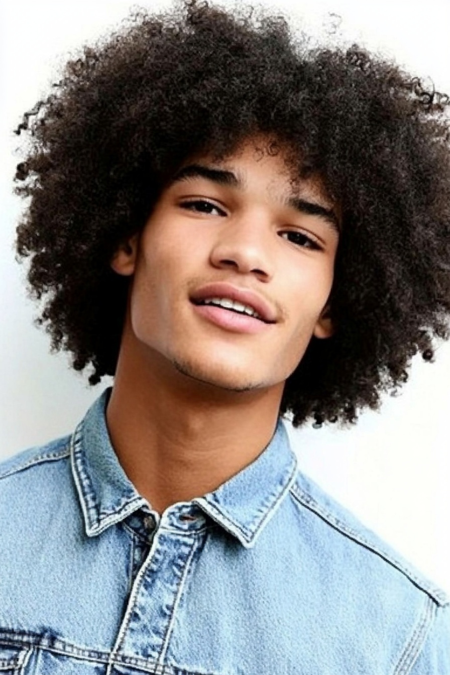 Rounded Afro with Natural Volume