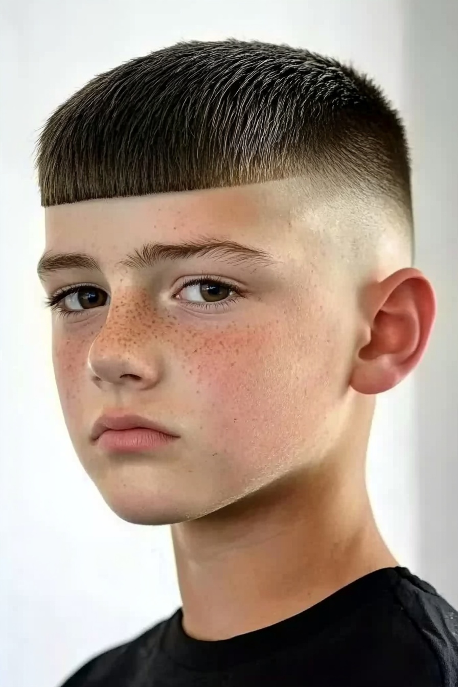 Blunt Bowl Cut with High Fade