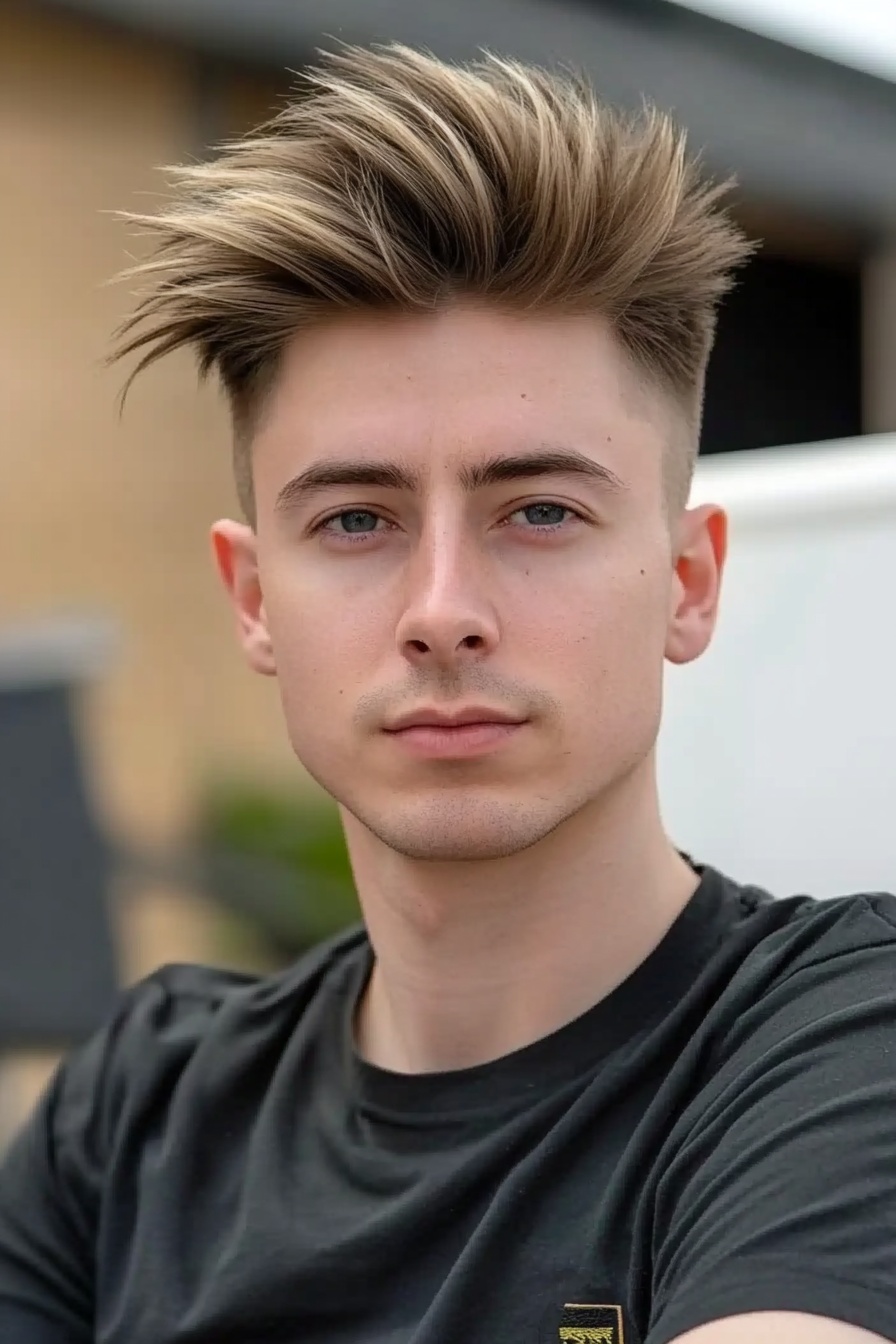 Textured Spiky Quiff with Shadow Fade