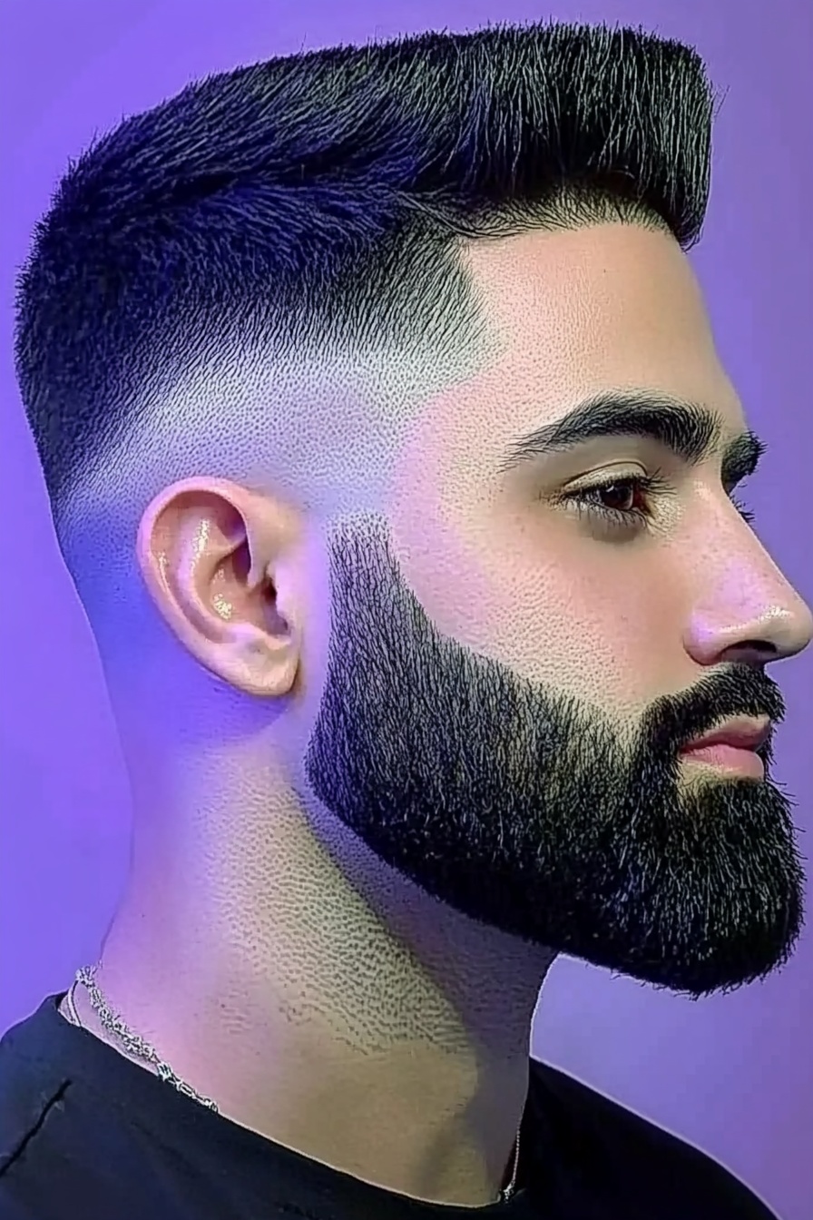 Classic Taper With Sharp Beard Contour