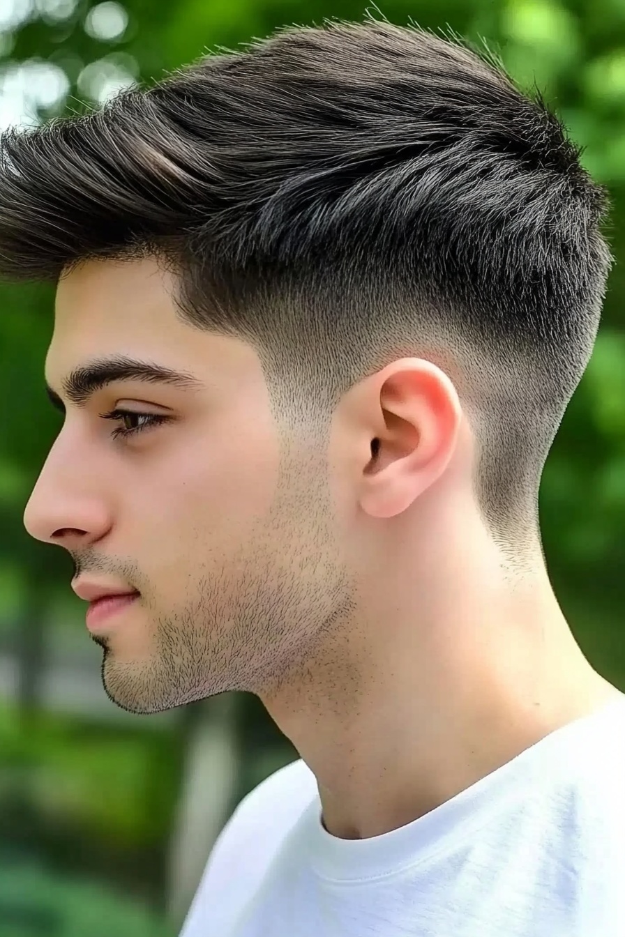 Soft Taper Fade with Brushed Texture