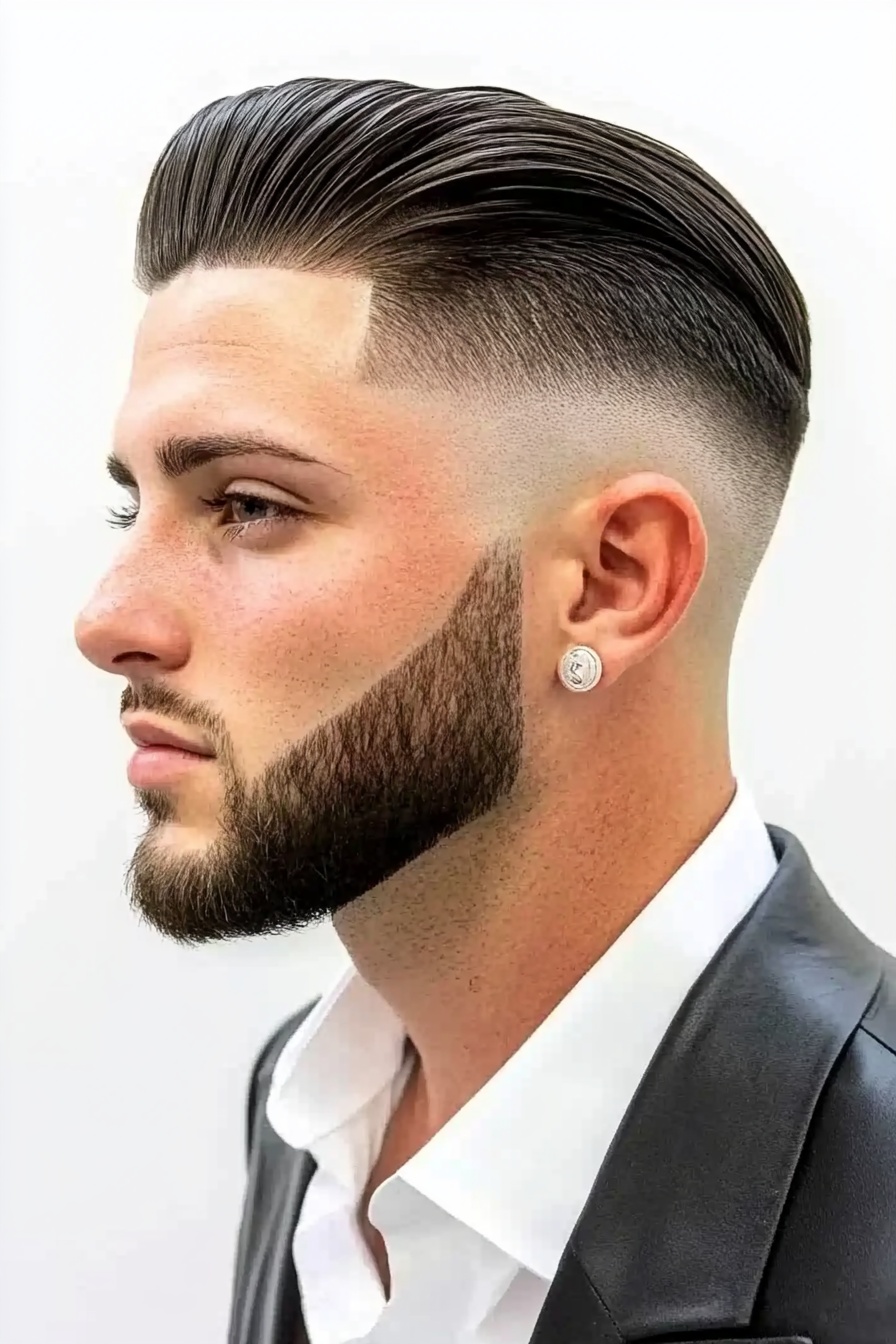 Slicked Back Taper With Skin Fade Detail