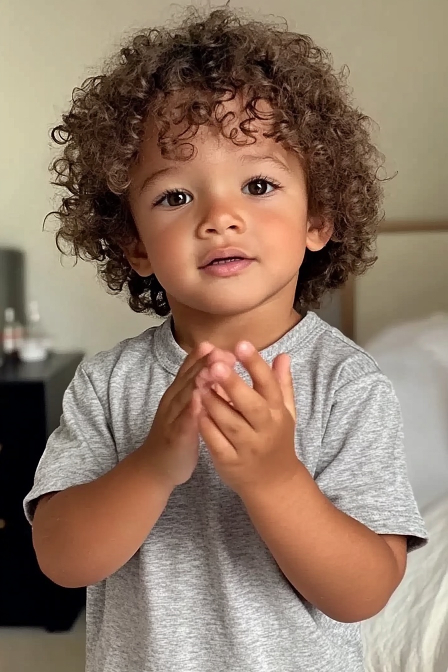 Heather Tee + Natural Curls