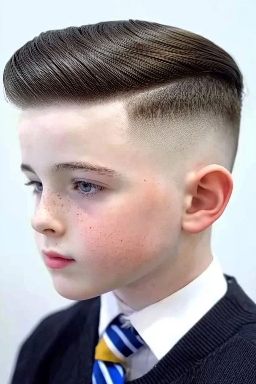 Side Part Fade + School Uniform