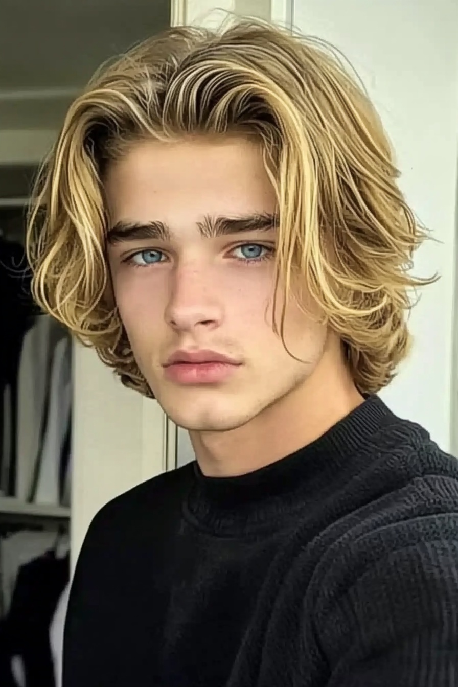 Center-Parted Waves + Chin-Length Layers