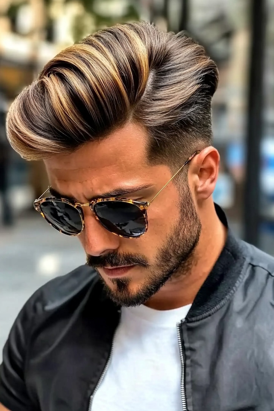 Highlighted Layered Pompadour
