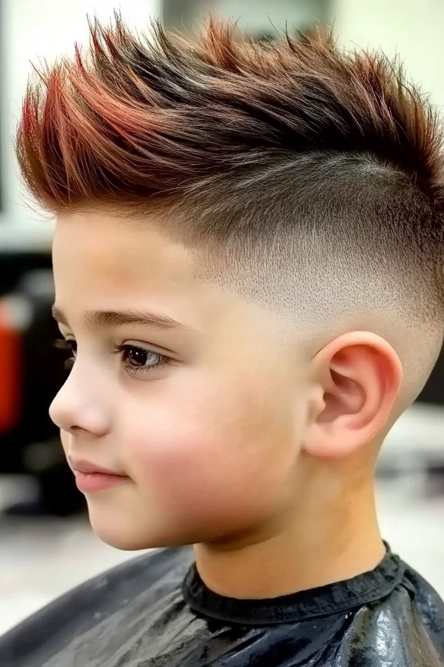 Spiky Mohawk Fade Cool Kid Style