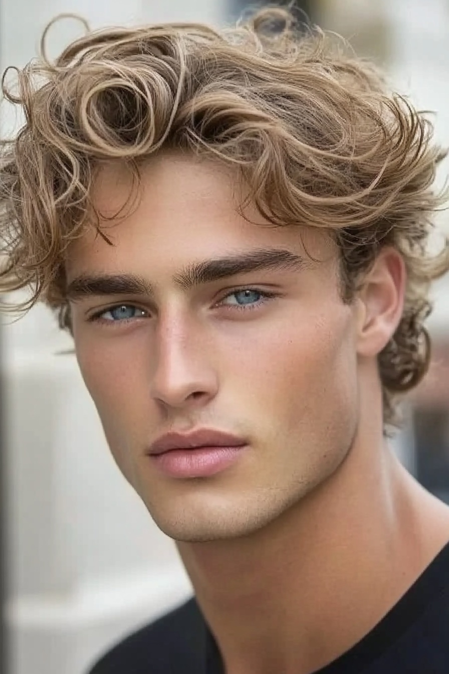 soft-curled middle part