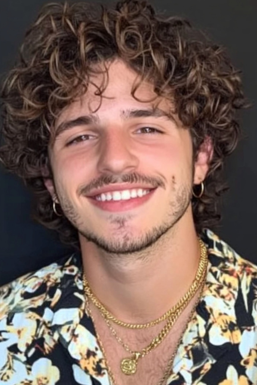 Curly Middle Part with Volume and Shape