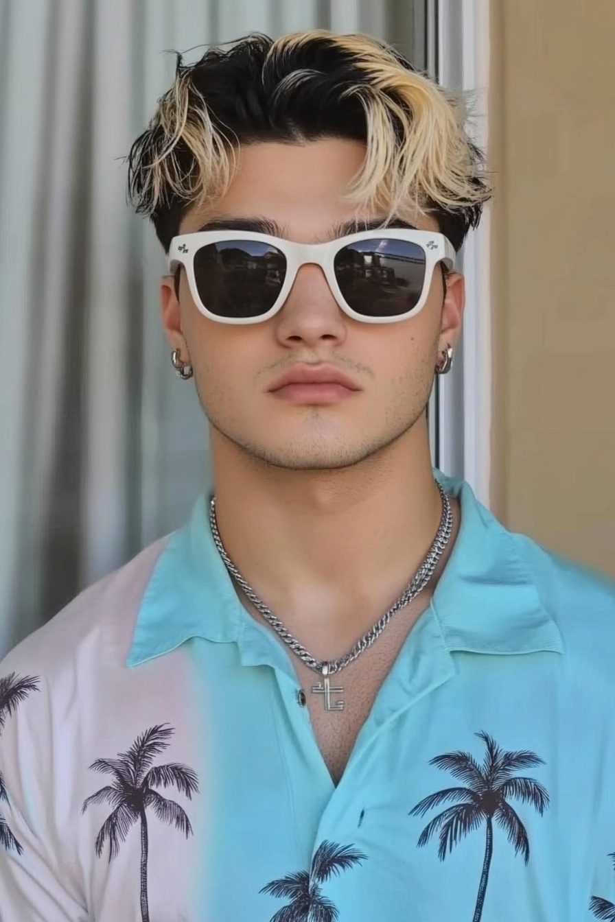 Tipped Middle Part with Beach Vibes