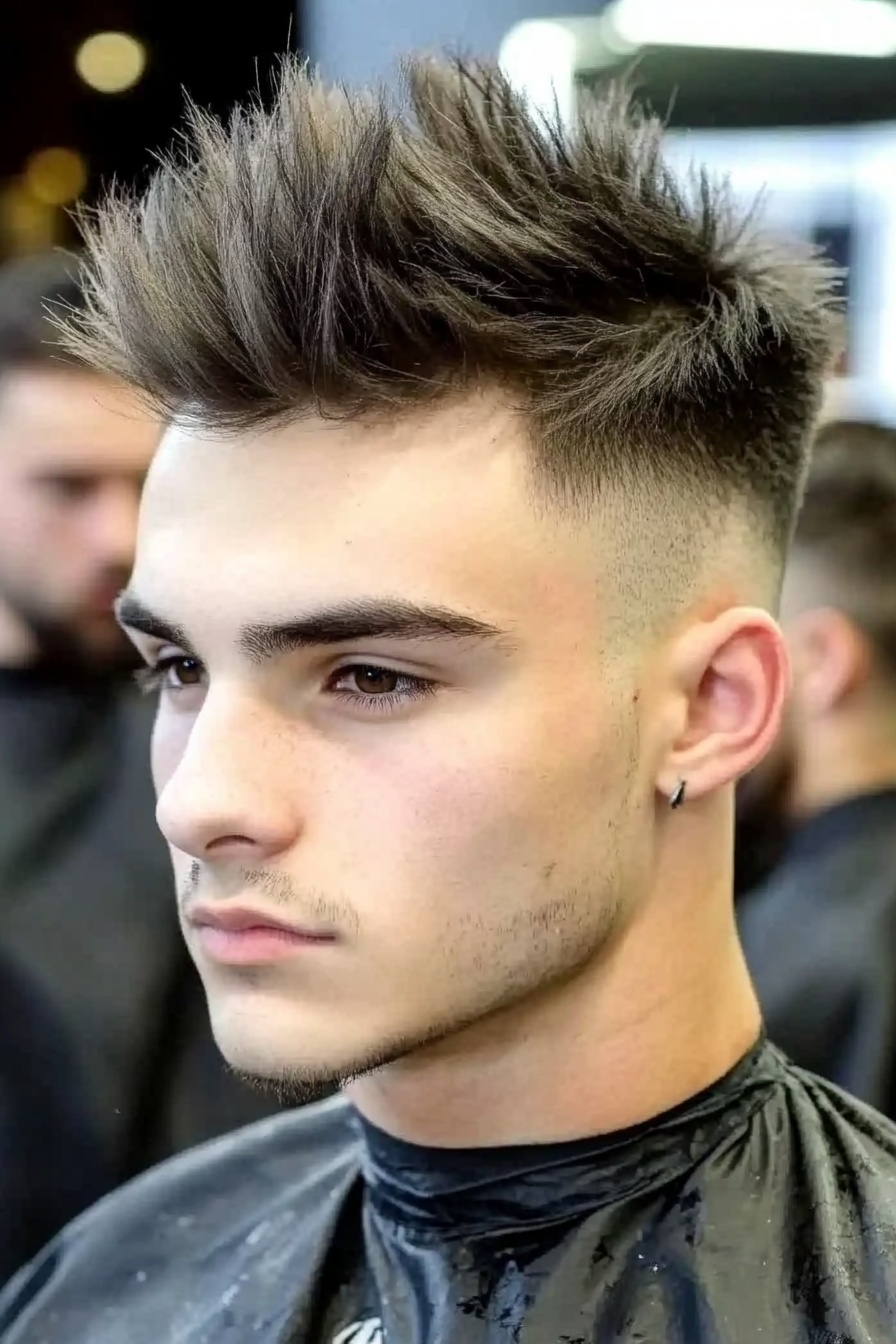 Spiky Textured Quiff With High Fade