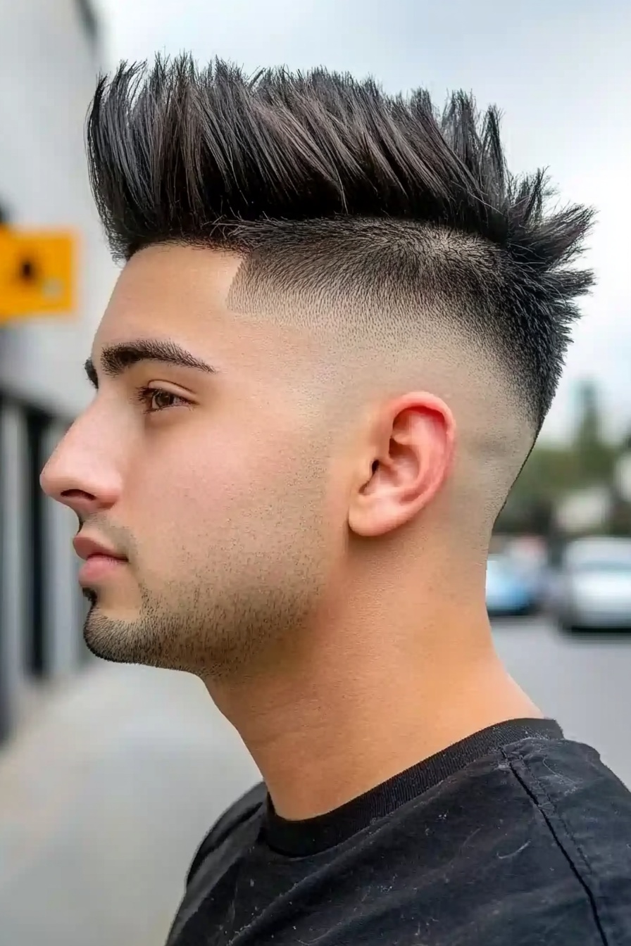 Spiked Quiff With High Skin Fade