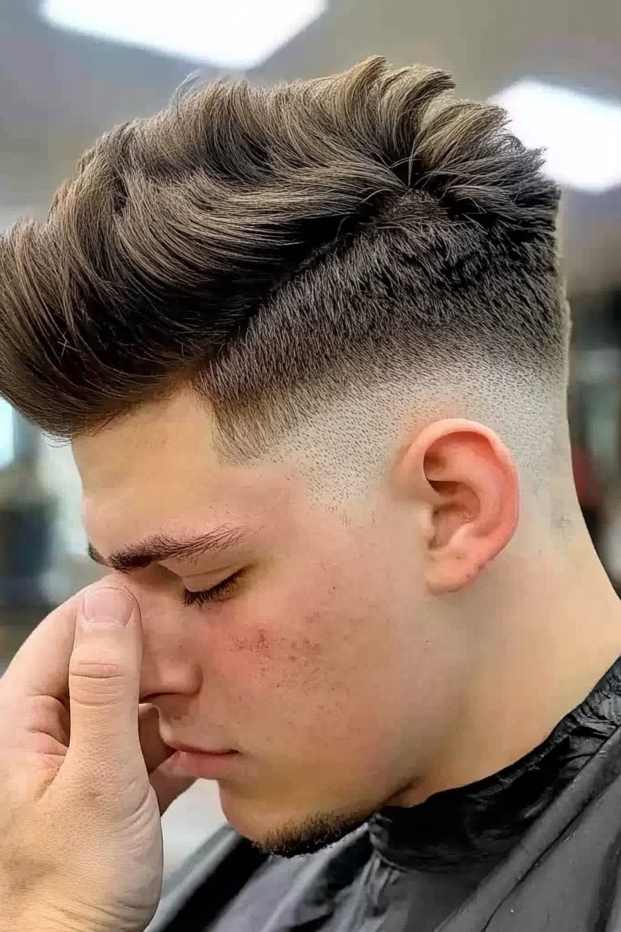 Wavy Quiff With Low Skin Fade