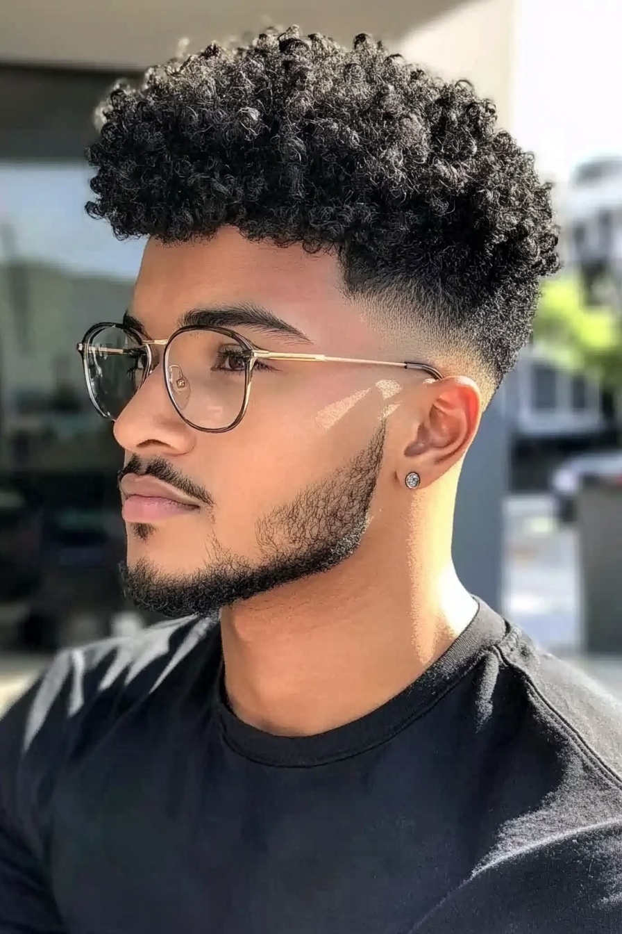 Curly Taper Fade