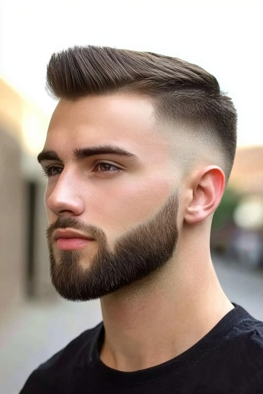 Blonde Pompadour and Precision Beard