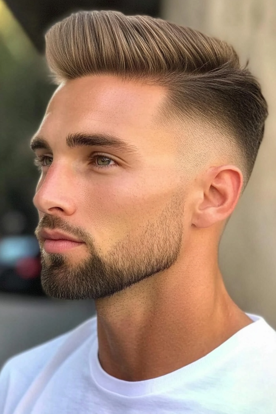 Taper Fade with Sleek Blonde