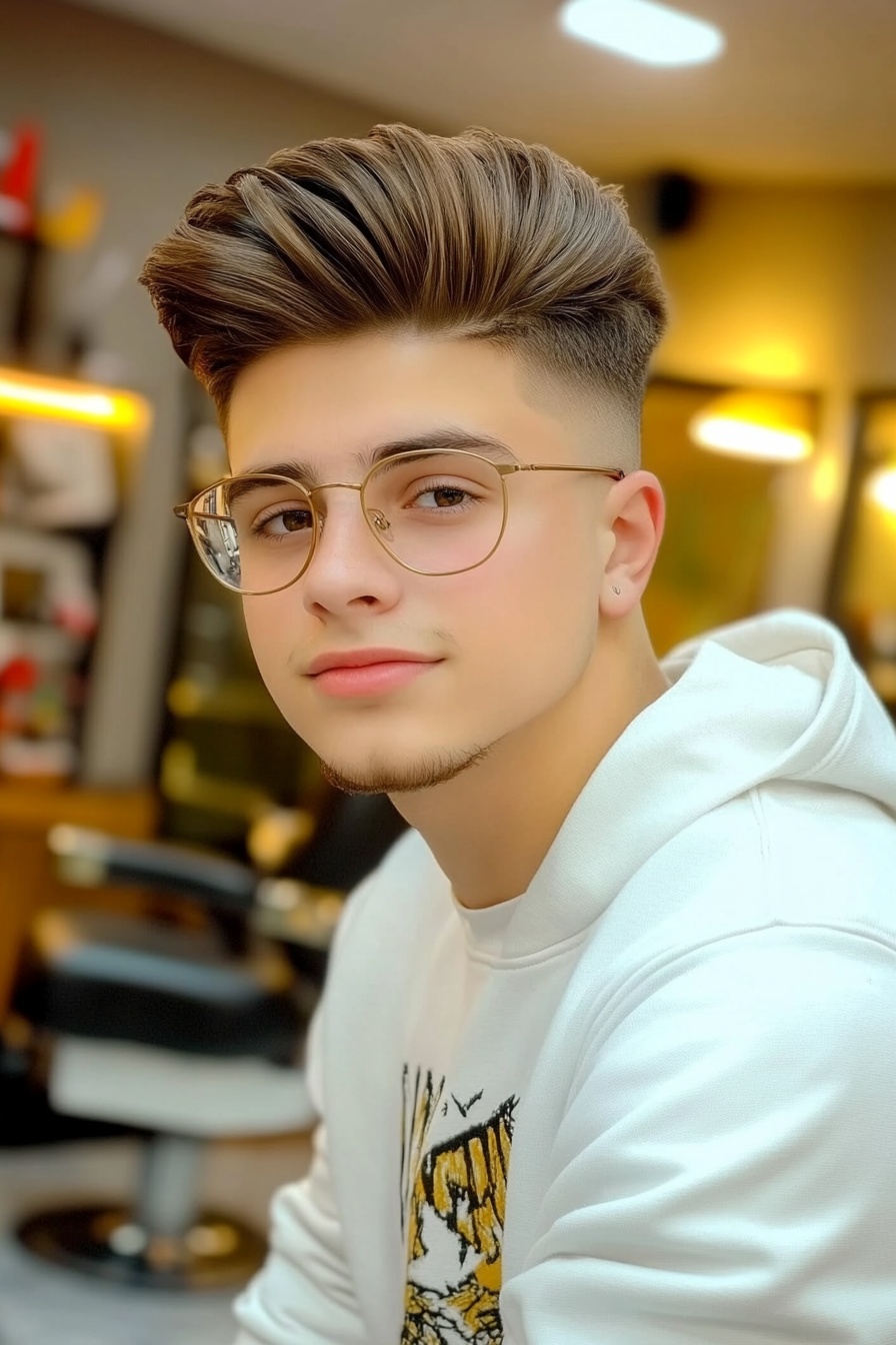 Taper Fade + Volumized Quiff