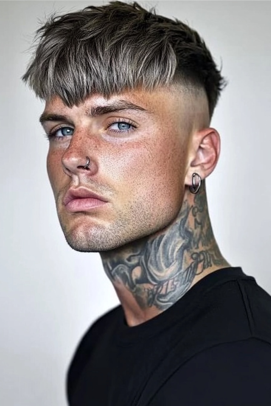Choppy Fringe + Skin Fade