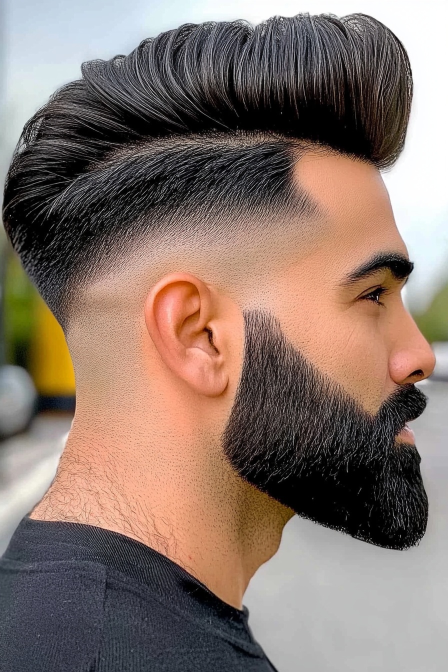 Voluminous Pompadour Tapered Sides