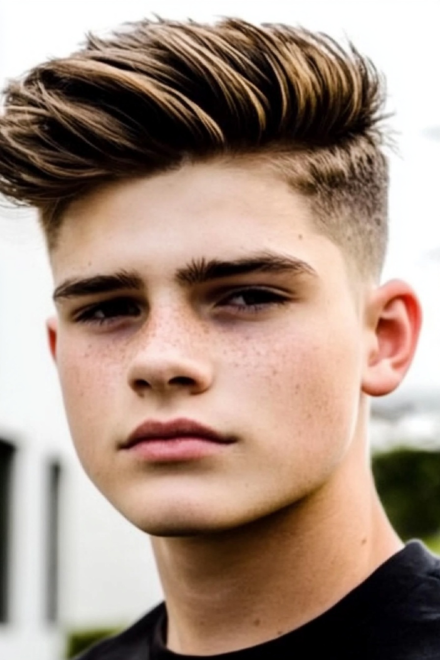 Textured Quiff Mid Fade