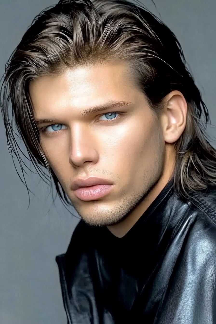 Slicked-Back Medium-Length