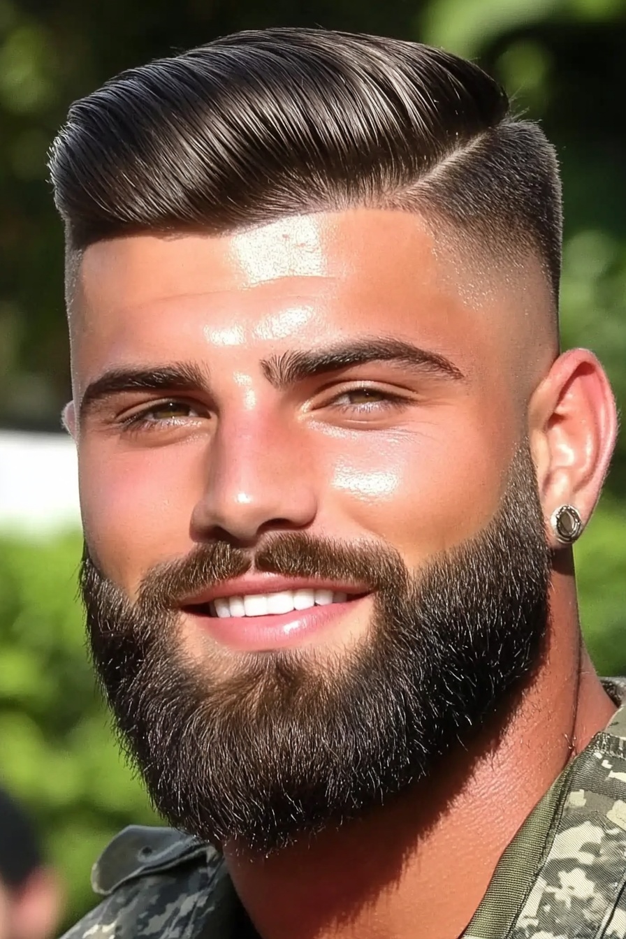 Side Part + Low Fade