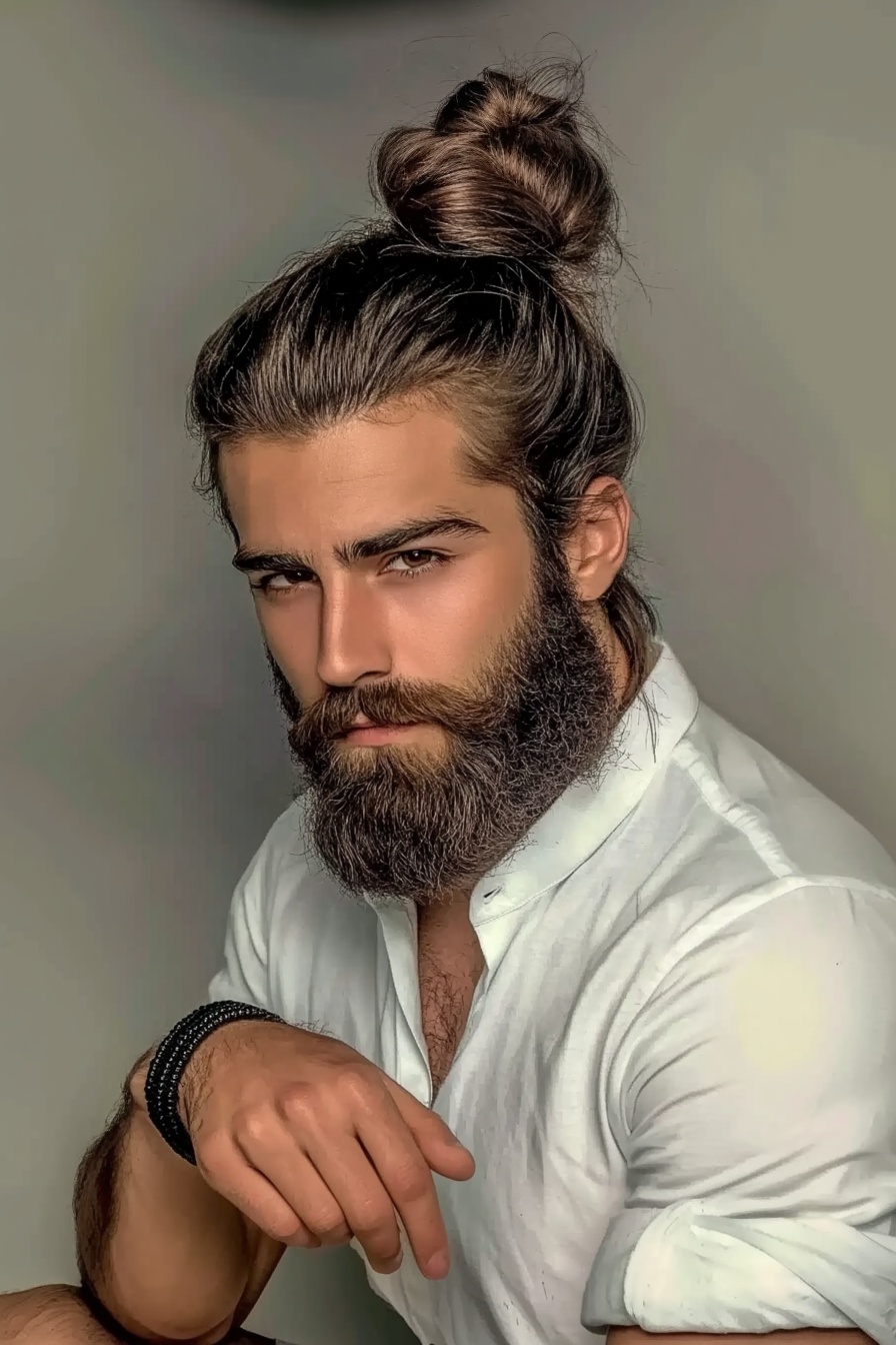 Top Knot + Textured Beard