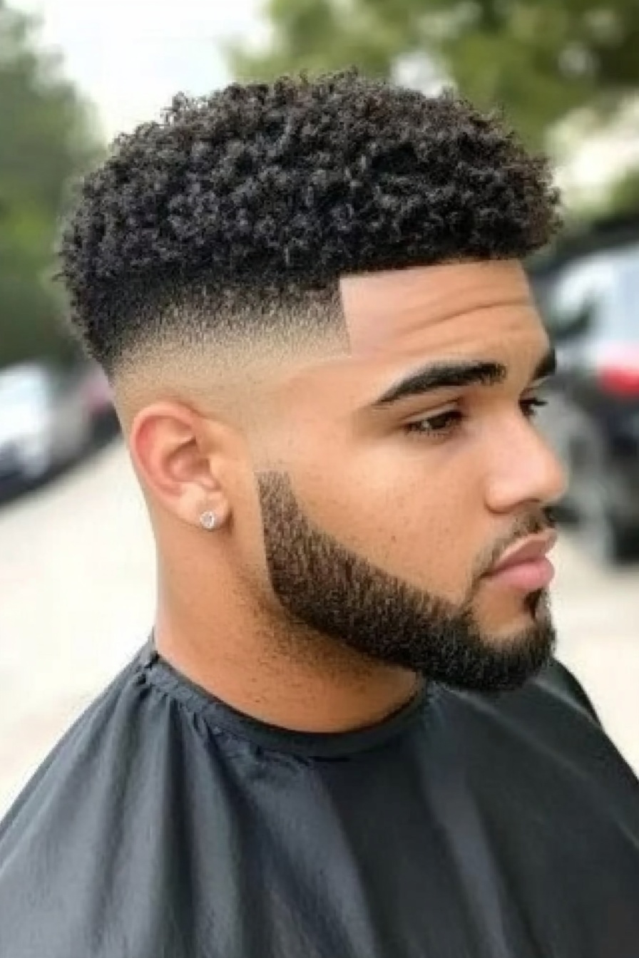 Sharp Fade with Defined Curls