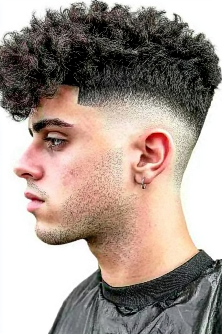 High Fade Curly Top