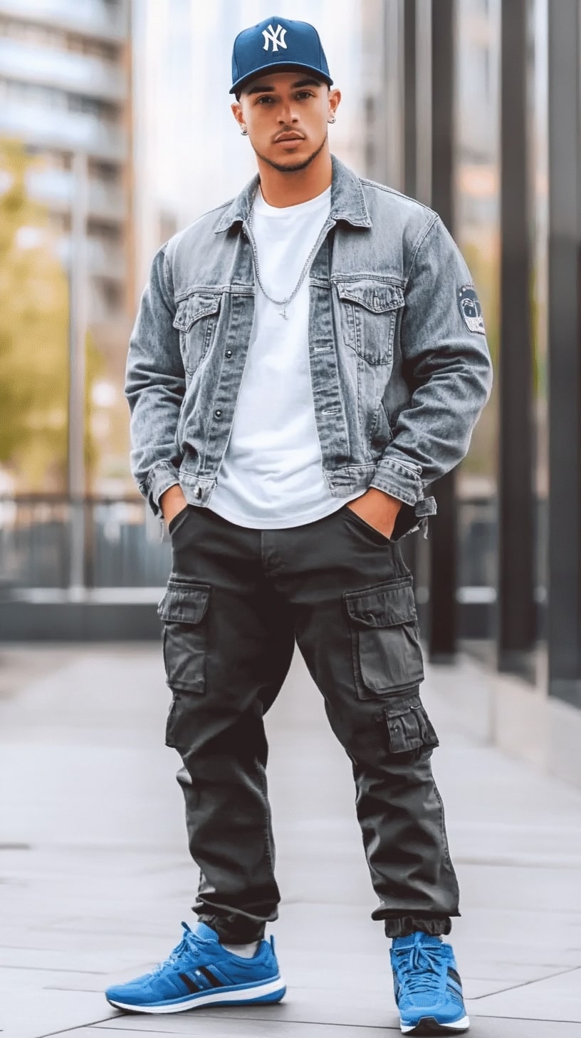 Blue NY Cap Grey-Wash Jacket Fit