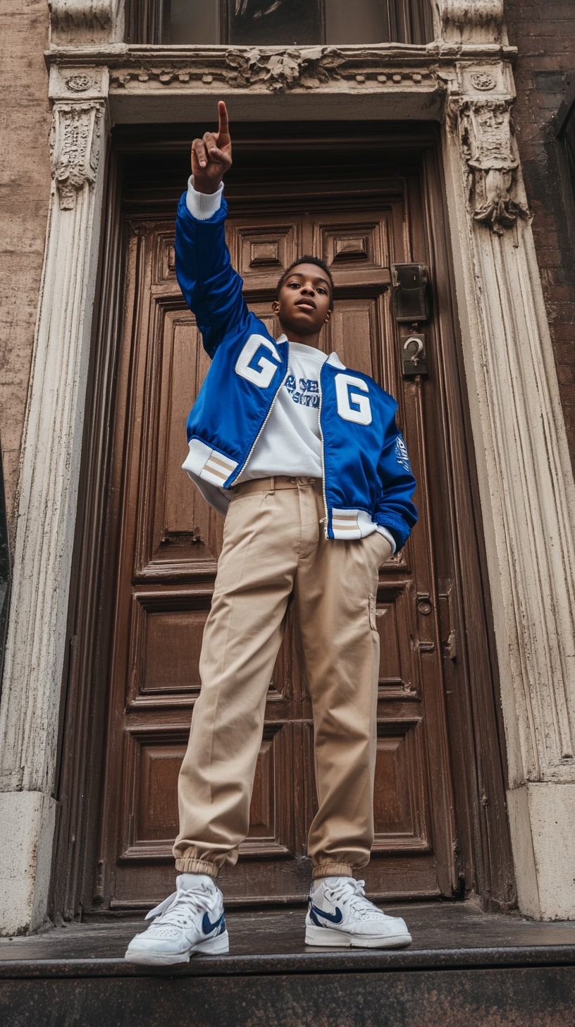Blue Varsity Jacket Sweatshirt