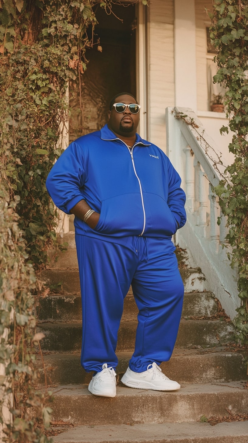 Royal Blue Zip-Up Tracksuit Set